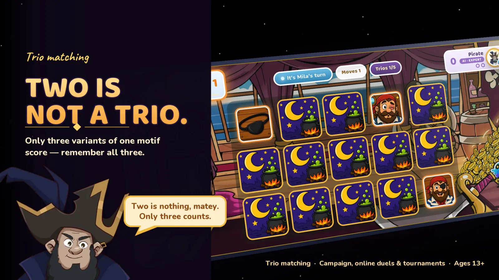 Memoria Land: a duel against the Pirate where only three variants of one motif count